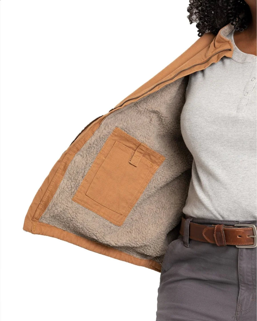 Sherpa-Lined Softstone Duck Jacket