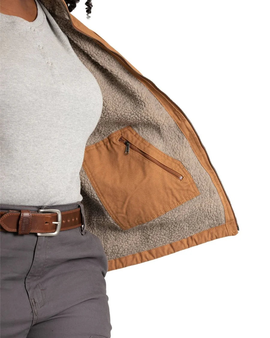 Sherpa-Lined Softstone Duck Jacket