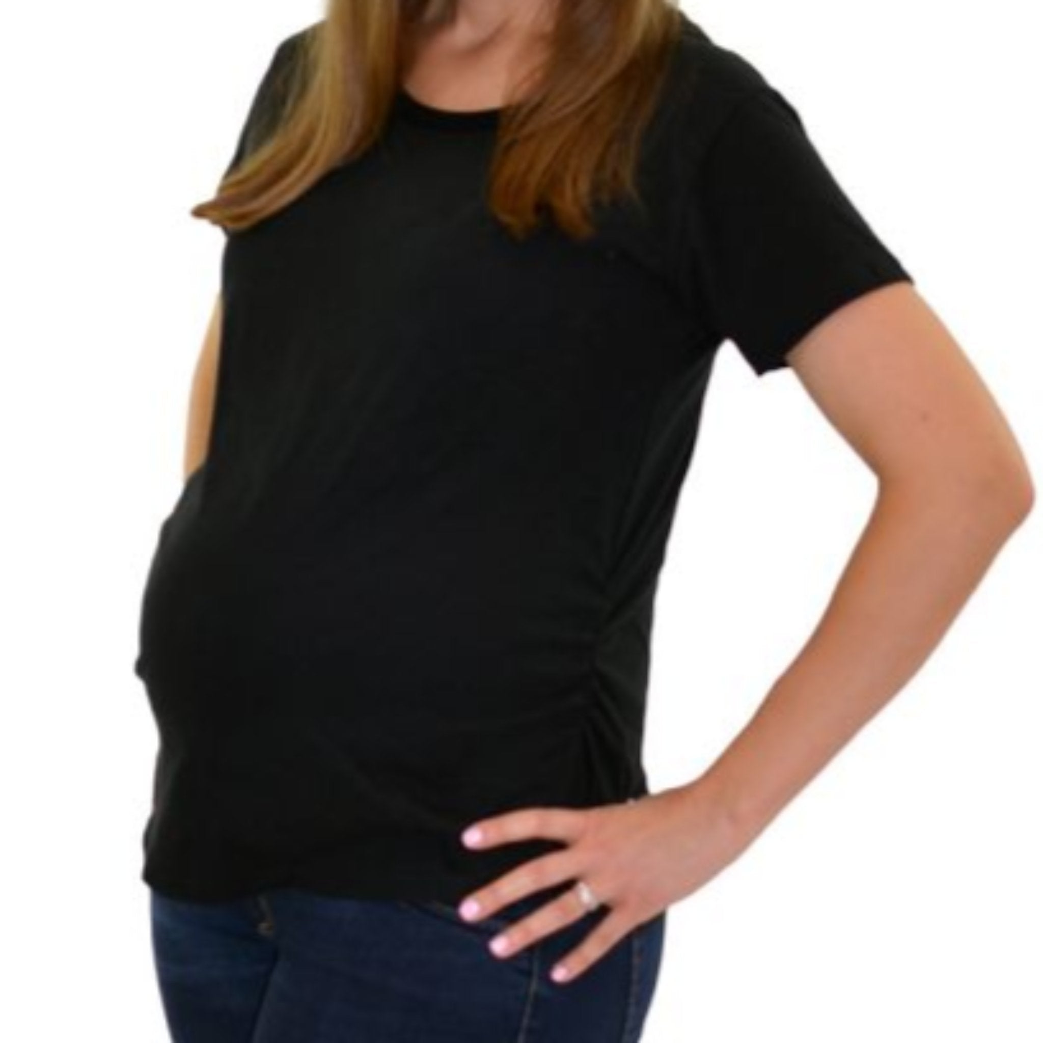 Maternity Ruched  Short Sleeve Tee