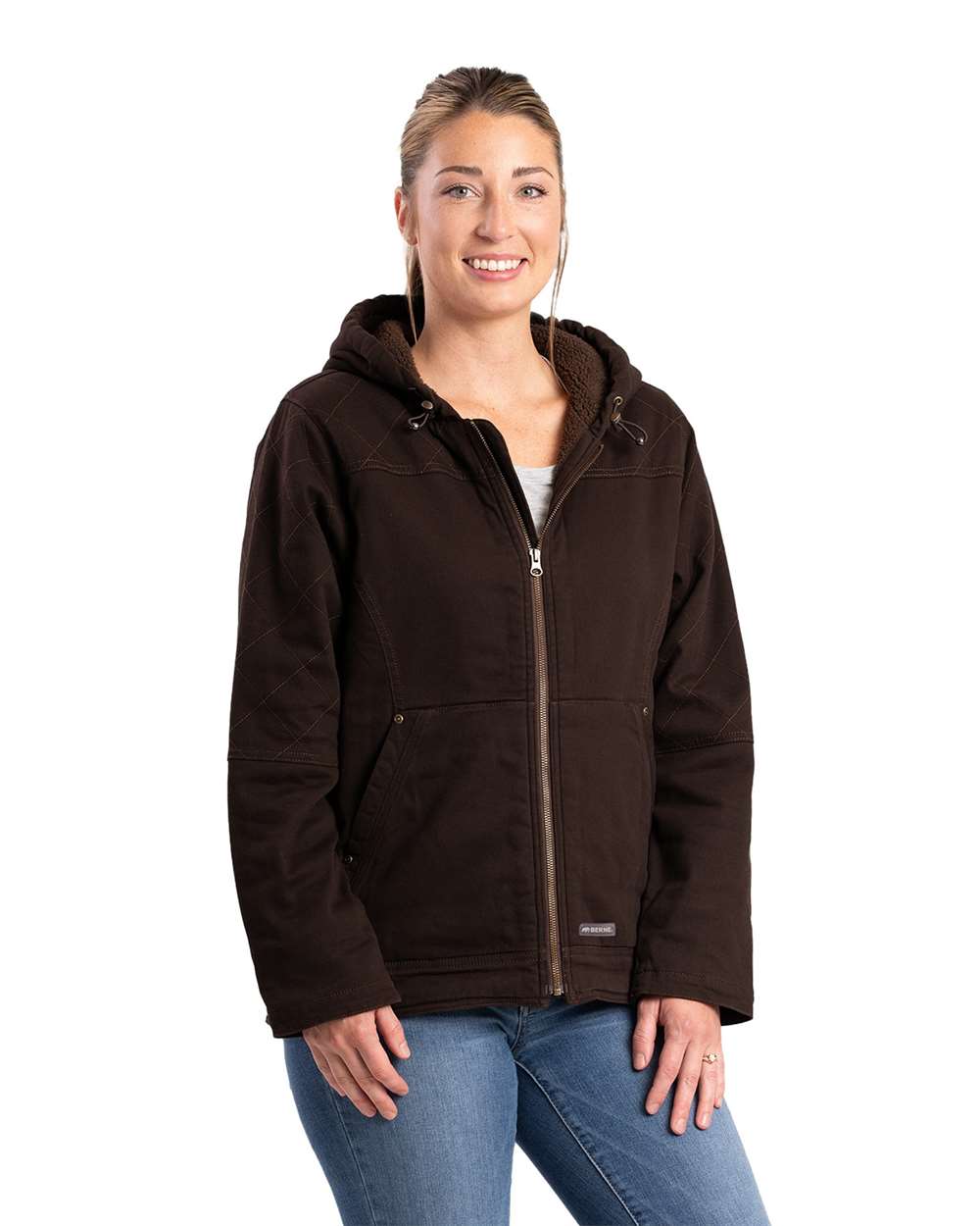 Women's Berne Sherpa Lined Twill Hooded Jacket