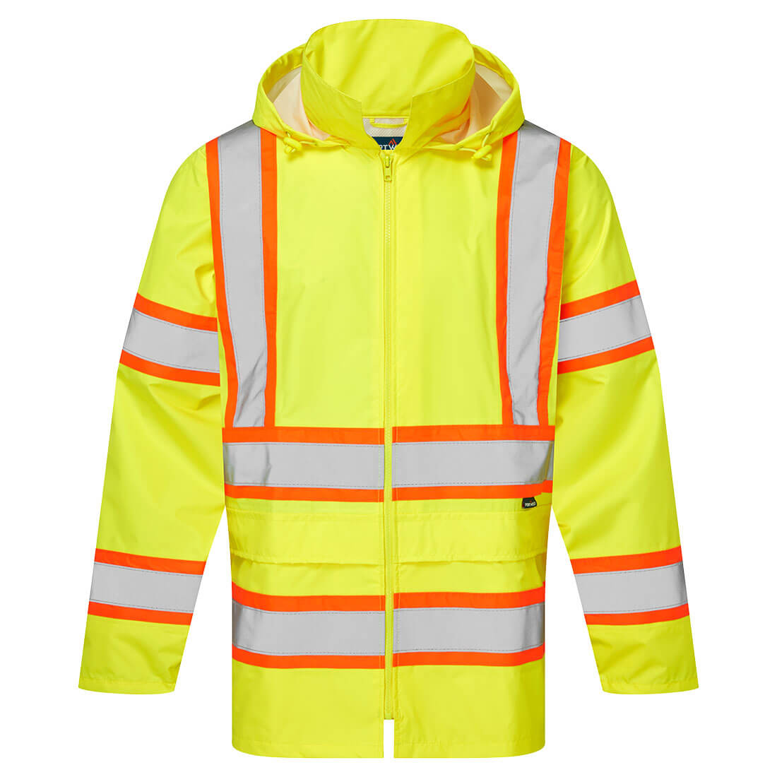 Hi-Vis X Back Contrast Tape Rain Jacket
