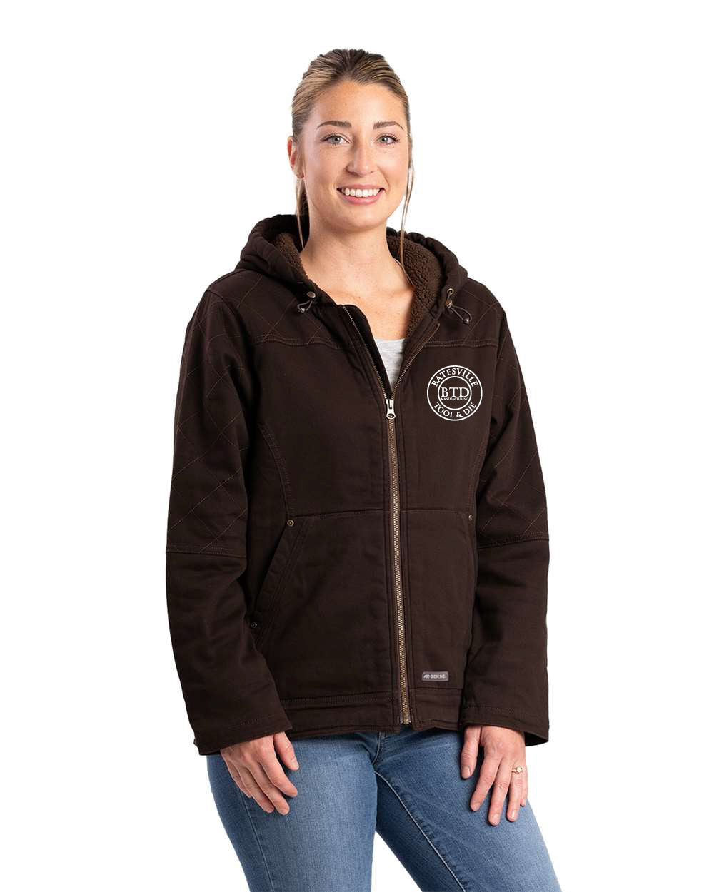 Women's Berne Sherpa Lined Twill Hooded Jacket