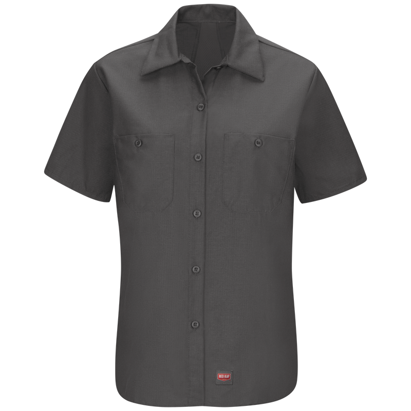 Women's Short Sleeve Button Up w/ Stretch
