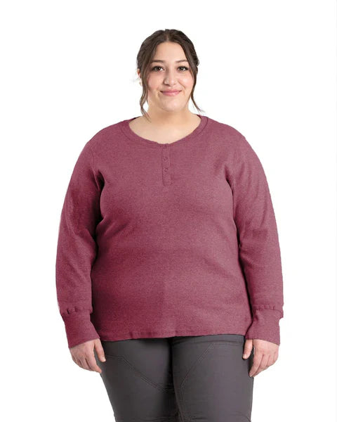 Women's Heavyweight Rib-Knit Long Sleeve Henley