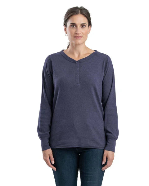 Women's Heavyweight Rib-Knit Long Sleeve Henley